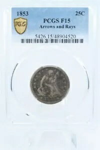 1853-P PCGS F15 リバティ シーテッド ク