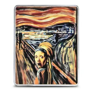 2024 1 オンス プルーフ カラーライズド サモア シルバー 真珠のイヤリングの少女 x ザ スクリーム