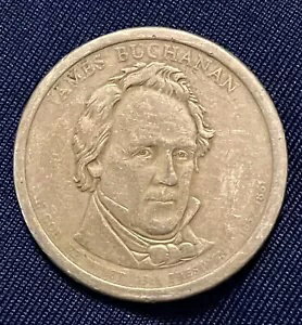 ジェームズ・ブキャナン 1 ドル硬貨 1857-1861 ヴィンテージ アンティーク ゴールド カラー 素敵です