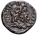 非常に珍しいデカポリス、カナサ。コモドゥス。 AD 177-192 ユダヤ ZEUS コイン wCOA