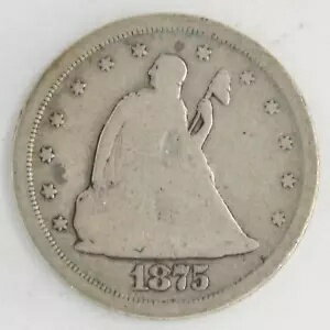 US 1875-S シーテッド リバティ トゥエンティ 20 セント ピース 90% シルバー サンフランシスコ造幣局コイン