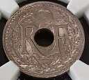 **NGC グレードは 4 つだけ** 1920 年フランス 5 サンタイム銅ニッケル ラージ、km#865a コイン