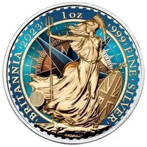 ブリタニア 2023 ネイビー コンパス 1オンス 999 シルバー カラー エディション-