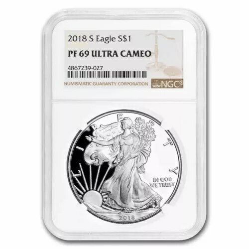 2018-S プルーフ アメリカン シルバー イーグル PF-69 NGC