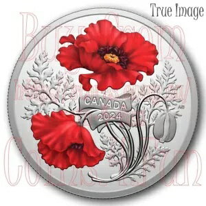 2024 - 戦没将兵追悼記念日 - 1 オンス 20 ドル純銀プルーフケシコイン - カナダ