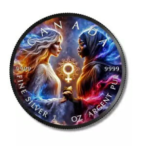 カナディアン メープル 女性の日 1オンス .9999 シルバー コイン カラー化