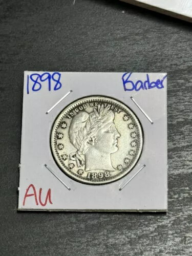 1898 P Barber Silver Quarter Nice AU ̤ή̥ˤĤ (Raw10760)