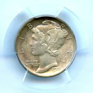 1916 マーキュリー ダイム、PCGS MS63FB