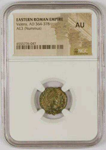  AD 364-378 AE3 Nummus 女 Valens NGC 졼 AU