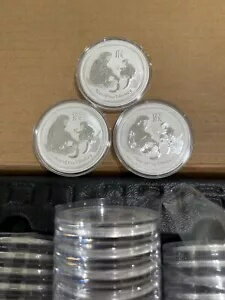 3x 2016 1 オンス シルバー ルナー モンキー コイン カプセル入り (3 オンス BU) オーストラリア パース造幣局