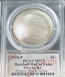 2014-P PCGS MS 70 野球殿堂入りファース