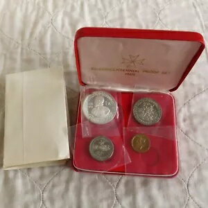 1965 マルタ騎士団聖ヨハネ騎士団勲章 4 コイン プルーフ セット - ケース入り