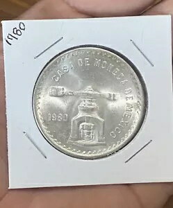 1980 メキシコ ウナ オンザ 天秤秤 1 オンス シルバー コイン ダブル 0 エラー