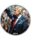 米国大統領 2024 水彩トランプ 1 オンス銀貨 USA 2024