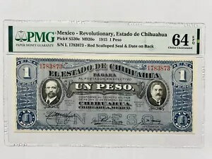 メキシコ、PMG、革命家、エスタド・デ・チワワ、(1915) 1 ペソ、非流通。