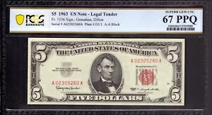 1963ǯ $5 ˡ̲߻ʾ åɥ FR.1536 AA ֥å PCGS B ˾ 67 PPQ