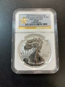 2013 W リバース プルーフ シルバー イーグル NGC PR-69 - シルバー プルーフ - 認定スラブ - $1