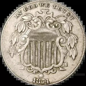 1874 シールド ニッケル - Choice+ エグゼクティブ コイン カンパニーのお買い得品