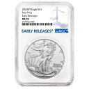 プレセール - 2024 (P) $1 1 オンス アメリカン シルバー イーグル スター プリビー NGC MS70 ER ブルー ...