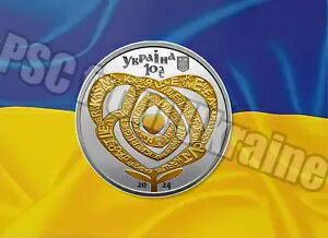 ウクライナ 2024 愛 (コハンニャ) オンズ 999.9 シルバー 金メッキ コイン 10 UAH