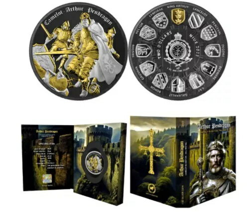 2023 ニウエ アーサー ペンドラゴン キャメロット エディション マルチ メタル 1オンス .999 シルバー コイン