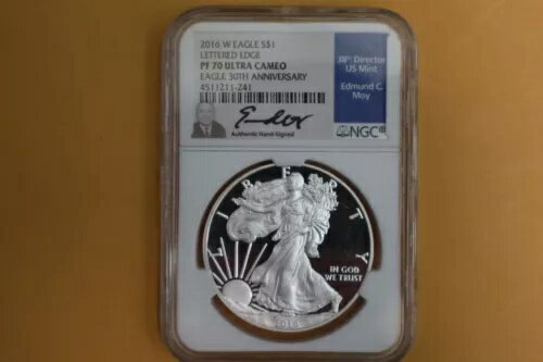 2016-W US ミント シルバー イーグル プルーフ NGC PF70 UCAM エダムド モイ