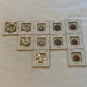 1955 P D S 米国造幣局コイン 11 枚、未流通およびわずかに流通