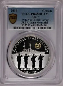 2016 トリスタン ダ クーニャ 1 クラウン 75 周年USS アリゾナ記念館 - PCGS PR68