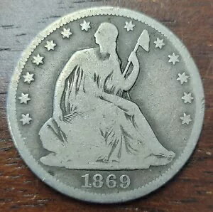 タイプ米国コイン 1869 年代のシーテッド リバティ 50c、1835 バスト ダイムがたくさんあります。 +5 ..