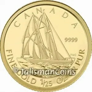 カナダ 2012 ブルーノーズ レーシング スクーナー 50 セント 1/25 オンス ピュア ゴールド PRF (フル O..