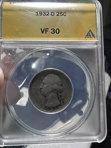 1932 D 硼 亮ȥ С  25C ANACS VF 30 å #102