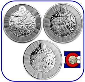 2017 2018 2019 ケイマン諸島 プルーフライク カジキ (3) 1 オンス銀貨、カプセル入り