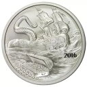 2016 シルバーバグ アイランド クラーケン 1 オンス 999 純銀コイン ラウンド地金 BU INSTOCK