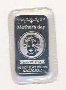1984 母の日ナショナル 1 トロイオンス 0.999 シルバー バー