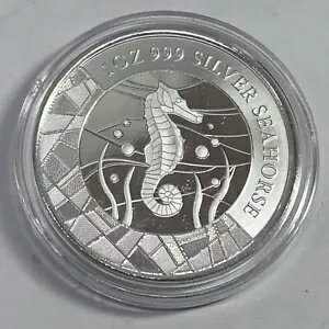 タツノオトシゴ、2018、サモア、1 トロイオンス .999 ファイン シルバー アート ラウンド
