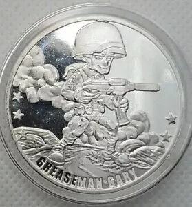 1 オンス .999 シルバー グリースマン ゲイリー ソルジャー シリーズ USA ARMY M3 サブマシンガン 第二次世界大戦