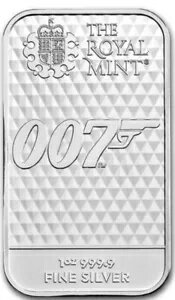 007 ジェームズ・ボンド ~ 1オンス 9999 シルバーバー ~ ダイヤモンドは永遠に~ カプセル入り