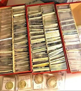 80 枚以上のコイン、シルバー コイン 4 枚、ミント、プルーフ コインが入ったビッグ グラブ バッグ #NB5C(3)