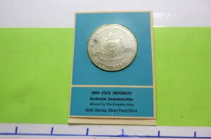 オハイオ州立大学バッキーズ 1970 創立 100 周年記念 シルバー コイン ケース COA レア 3OU