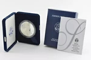 2004 アメリカン シルバー イーグル - プルーフ - 1 オンスシルバー地金ベルベットボックス&COA(3)