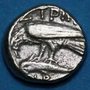 古代ギリシャのコイン、イストロス銀、紀元前 400 〜 300 年頃、トゥイーン、ワシイルカ