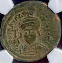 古代ビザンチン NGC コイン 582-602AD フォリス モーリス ティベリウス 本物の素晴らしいディテール