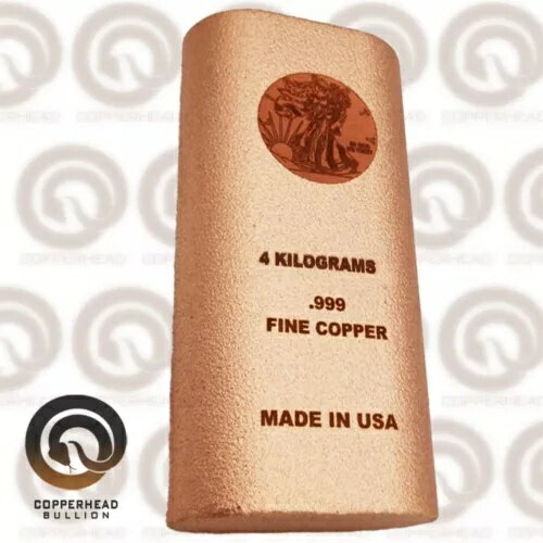 4 キログラム kg (8.8 ポンド) ウォーキング リバティ キャスト銅地金バー キロポンド 10