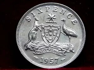オーストラリア。 1957 シックスペンス - 証拠