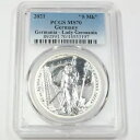 2021 PCGS MS70 - ドイツ - シルバー レディ ゲルマニア 5 マルク コイン #44619A