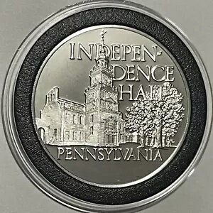 1972 ペンシルベニア独立記念館レア スターリング シルバー ラウンド プルーフ コイン アート