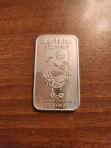 1987 ナショナル ミント ベイビー コングラチュレーションズ シルバー アート バー 1オンス