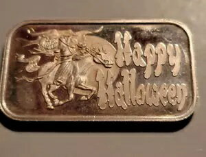 ヴィンテージ ハッピー ハロウィン 1オンス .999 ファイン シルバー アート バー