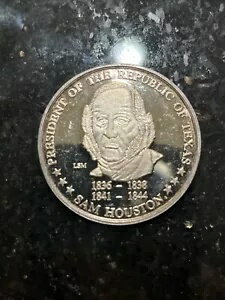 テキサス共和国大統領 サム ヒューストン 1 オンス .999 ファイン シルバー