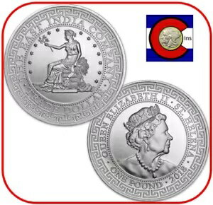 2018 セント ヘレナ イースト インディア 1 オンス シルバー 米国貿易ドル BU カプセル入り